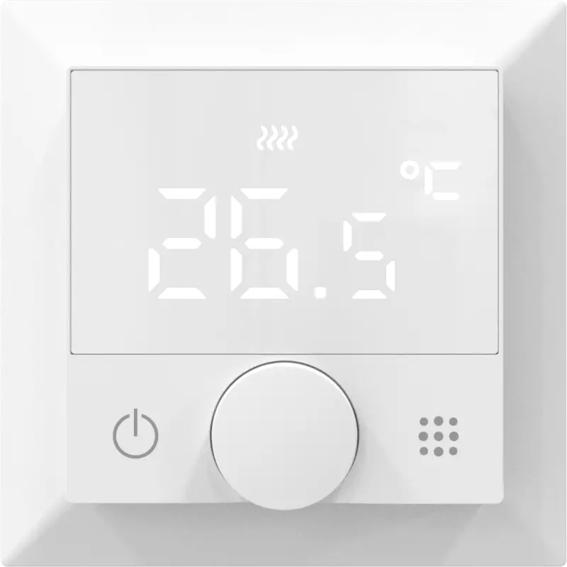 Donel Термостат с датчиком пола, программируемый, 16 A, 55*55 мм.белый, ручка настройки,серия DTEF Donel Термостат с датчиком пола, программируемый, 16 A, 55*55 мм.белый, ручка настройки,серия DTEF