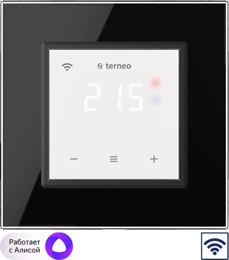 Wi-Fi Терморегулятор Terneo SX для рамки LIVOLO с сенсорным управлением, внешний датчик температуры, черный Wi-Fi Терморегулятор Terneo SX для рамки LIVOLO с сенсорным управлением, внешний датчик температуры, черный