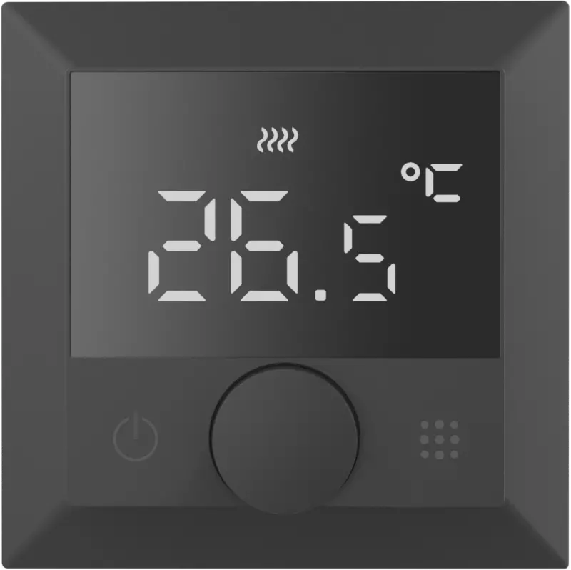 Donel Термостат с датчиком пола, программируемый с Wi-Fi , 16 A, 55*55 мм.черный, ручка настройки,серия DTEF Donel Термостат с датчиком пола, программируемый с Wi-Fi , 16 A, 55*55 мм.черный, ручка настройки,серия DTEF