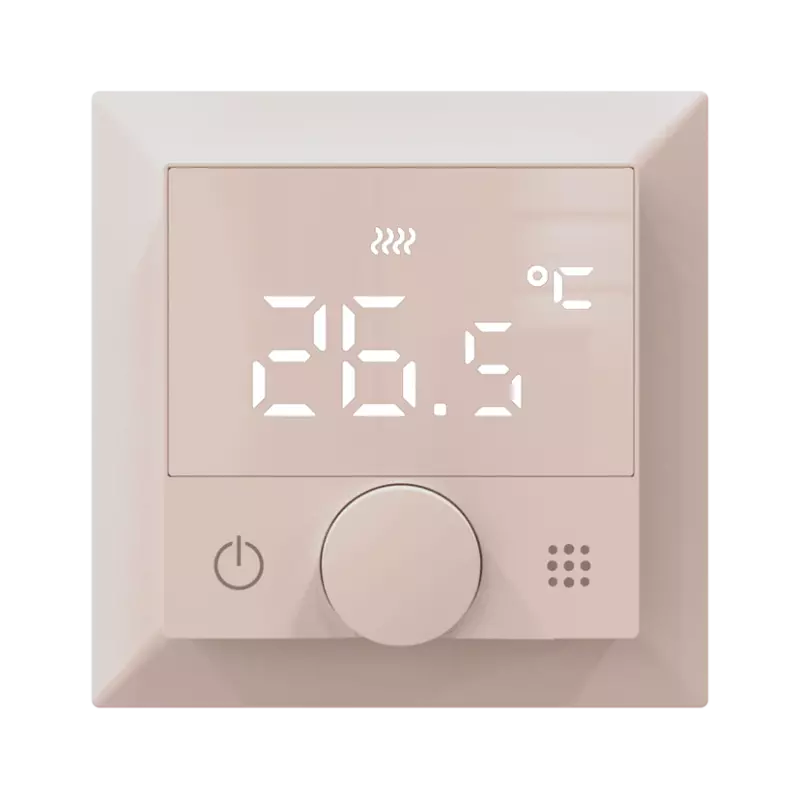 Donel Термостат с датчиком пола, программируемый с Wi-Fi , 16 A, 55*55 мм.шампань, ручка настройки,серия DTEF Donel Термостат с датчиком пола, программируемый с Wi-Fi , 16 A, 55*55 мм.шампань, ручка настройки,серия DTEF