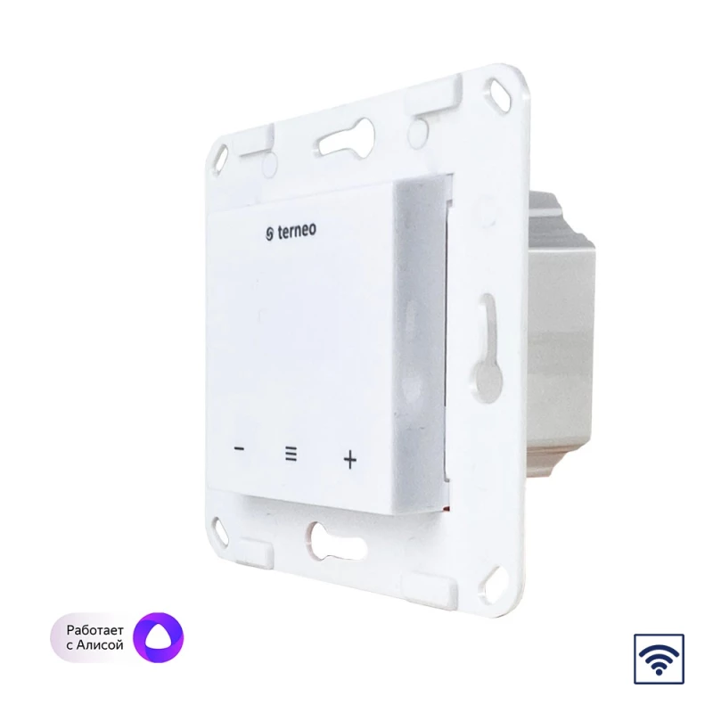 Wi-Fi Терморегулятор Terneo SX для рамки LIVOLO с сенсорным управлением, внешний датчик температуры, белый (механизм)