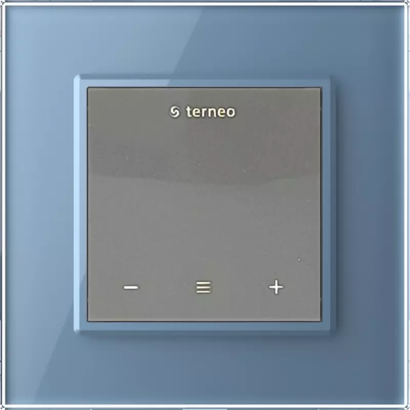 Терморегулятор Terneo S для рамки LIVOLO с сенсорным управлением, внешний датчик температуры, серый (механизм) / Рамка Livolo, 1 пост (Синий) Терморегулятор Terneo S для рамки LIVOLO с сенсорным управлением, внешний датчик температуры, серый (механизм) / Рамка Livolo, 1 пост (Синий)
