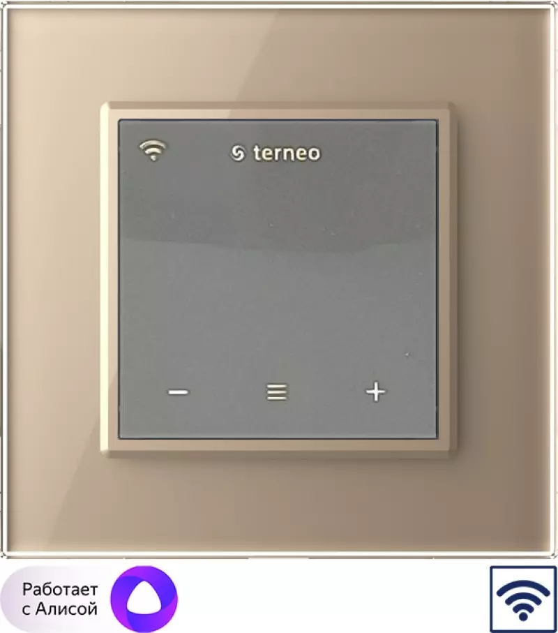 Wi-Fi Терморегулятор Terneo SX для рамки LIVOLO с сенсорным управлением, внешний датчик температуры, серый (механизм) / Рамка Livolo, 1 пост (Золотой) Wi-Fi Терморегулятор Terneo SX для рамки LIVOLO с сенсорным управлением, внешний датчик температуры, серый (механизм) / Рамка Livolo, 1 пост (Золотой)